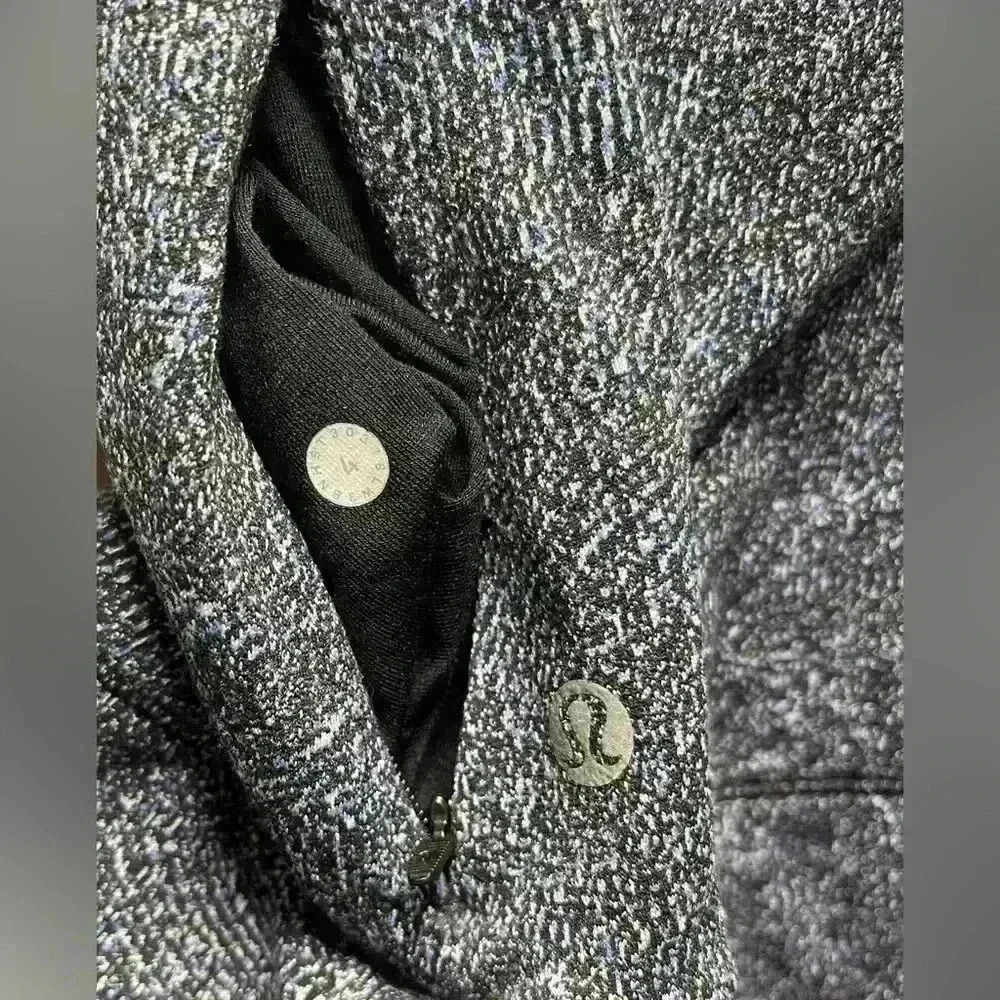 Lululemon Cypress Kiss Long Sleeve Fusion Jacquard Black Violet Viola Size 4 - Picture 5 of 8